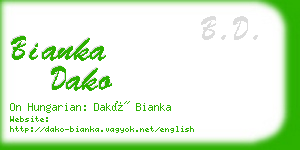 bianka dako business card